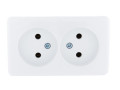 Розетка 2-м ОП Viola 16А IP20 без заземл. бел. LEZARD 751-0200-128