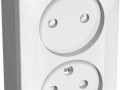 Розетка 2-м ОП Этюд 16А IP20 250В защ. шторки без заземл. бел. SchE PA16-006B