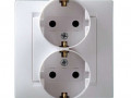 Розетка 2-м СП Simon15 16А IP20 250В с заземл. винт. клеммы бел. Simon 1590459-030
