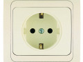 Розетка 1-м СП Mimoza 16А IP20 с заземл. крем./крем. Makel 25008