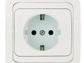 Розетка 1-м СП Mimoza 16А IP20 с заземл. пластик. основ. бел./бел. Makel 12028