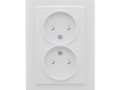 Розетка 2-м СП Минск 10А IP20 без заземл. защ. шторки бел. Basic EKF ERR10-102-100